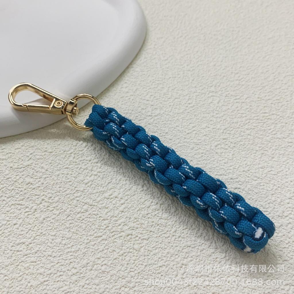 Miu family bag hanging cross-border explosive pure hand-woven pendant colorful fashionable unique shape braided rope car keychain