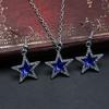 3pcs Rhinestone Star Drop Earrings Necklace, Fashionable Y2K Cute Style, Ladies' Dating Gift Vintage Gothic Charm Pentagram Jewelry Set Accessory