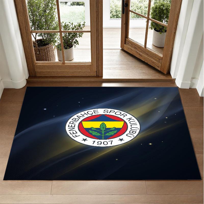 Fenerbahçe FC Design Crystal Velvet Rug Soft Decorative Mat for Bedroom Entrance