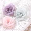 3/5Pcs 5cm White Camellia Rose Chiffon Fabric Flower for Home Room Wedding Invitation Artificial Flowers for Dress Decoration