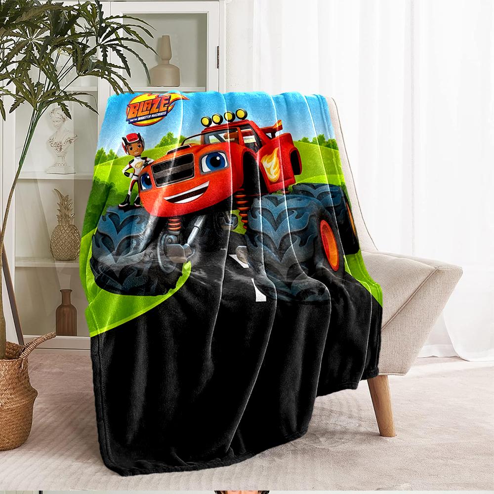 Truck Theme Printed Blanket - Perfect for Couch, Bed, Travel & Outdoor Use | Machine Washable, Cozy & Durable.