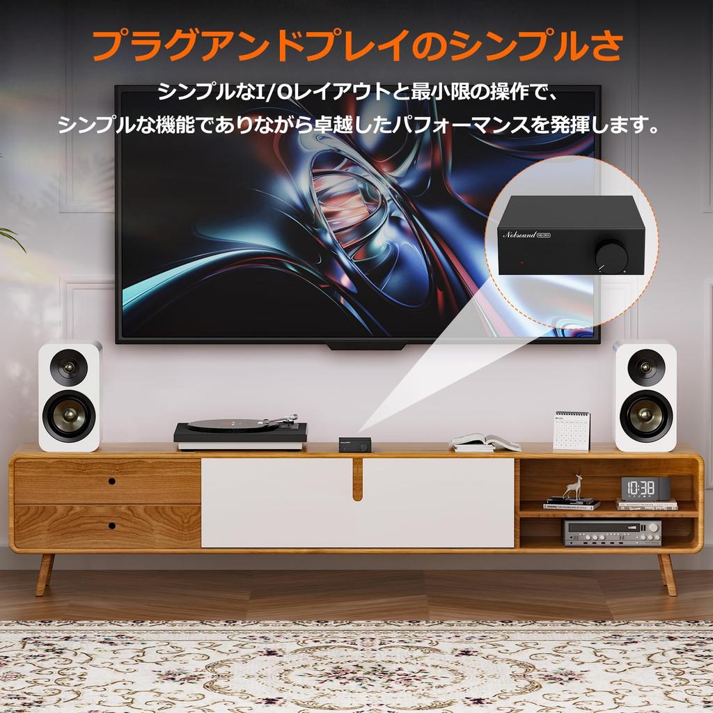 Nobound Digital 60W x Mini Class D Leistung HiFi Kompakt Schreibtisch RCA Kompatibel Netzteil NS-06G Verstärker, 2, TPA3116, Verstärker, Stereo, Design,