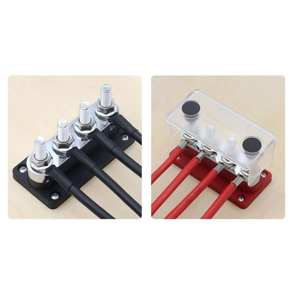 Robust Power Distribution BusBar 600A at 48V DC with Compact Design and Four Stud Terminals for Efficient Electrical Solutions
