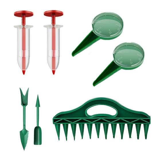 

Набор дозаторов семян, ручной почвокопатель, распорка, компактный размер, простота использования, универсальный инструмент для посадки семян, садовый ручной инструмент 7pcs