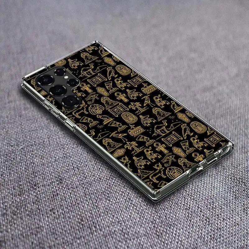 Ancient Egypt Egyptian God Horus Kemetic Heru Clear Phone Case for Samsung Galaxy S21 Plus S24 S23 S20 FE S22 S26 Ultra S25 Edge