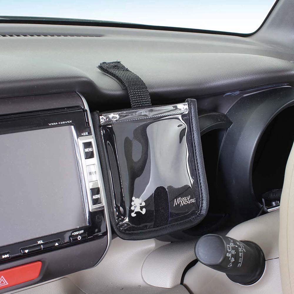 Napolex Kapsa na úložný prostor do auta Disney Kapsa Mickey Mouse Vzhled černé kůže Instalace na list Snadná instalace Nastavitelná délka NPOLEX Zavěšení