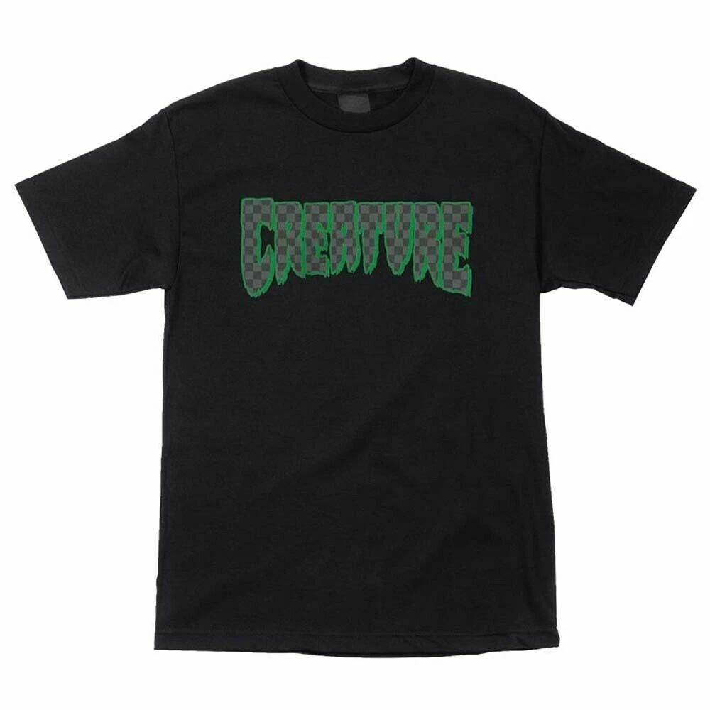 Creature LOGO CHECK Skateboard T Shirt BLACK XXXXL