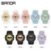 SANDA 6068 Watch ZSK FEMALE ELECTRONIC WATCH Middle School Student Sports Personality Trend Double Watch Temperament