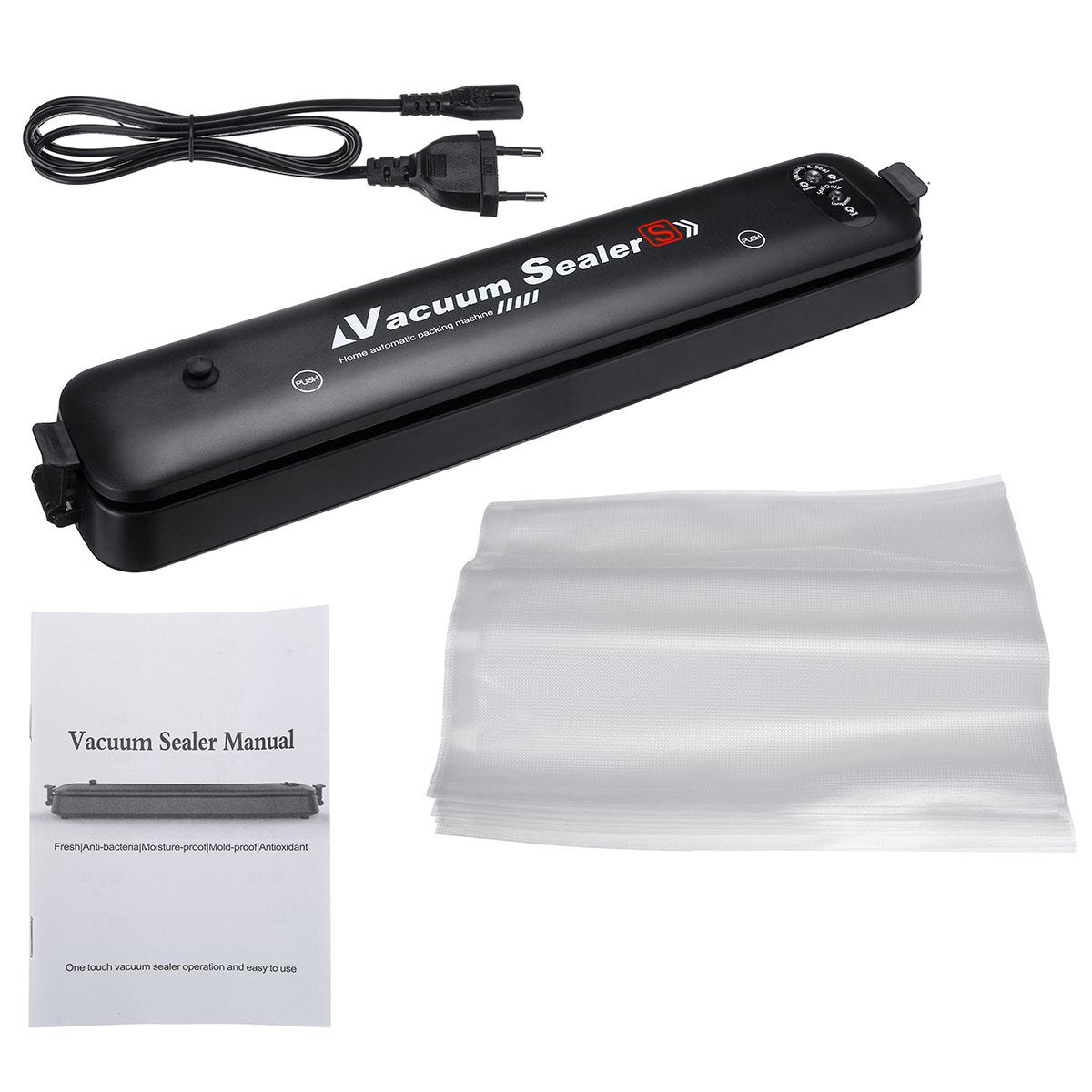 

Электрическая вакуумная упаковочная автоматическая машина ABS Машина для запечатывания свежих продуктов Кухня Бытовые машины для запечатывания пакетов Мини-машина для упаковки продуктов Бытовая машина для термосварки +10 Bags чёрный