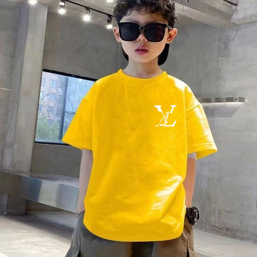 Sommer Luxusmarke Buchstaben Grafik Kinder T-Shirt Baby Junge Mädchen Kleidung Sport Kurzarm Baumwolle Kinder Mode
