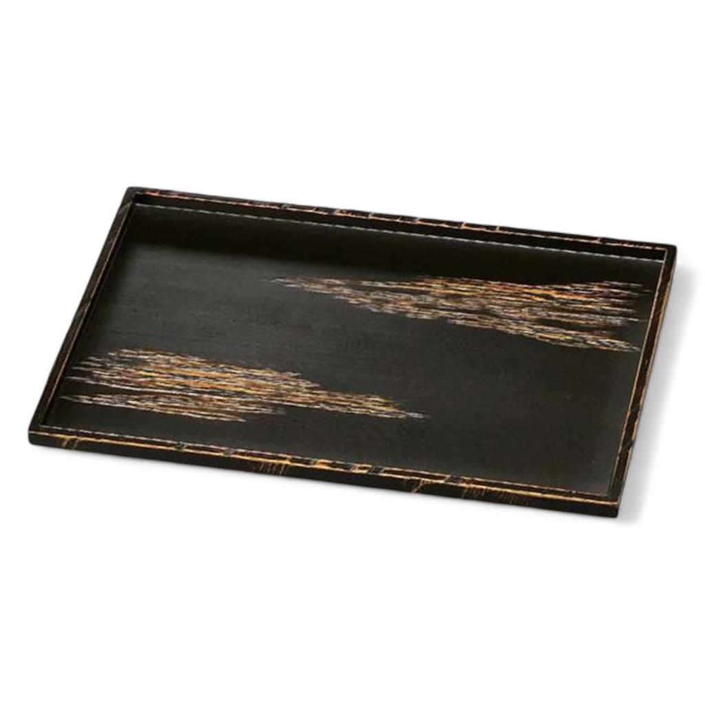 Wooden Rectangular Altar Tray Tortoiseshell Cloud 2 Shaku Lacquerware Made In Japan J-kitchens (Tray) Design, (36cm), (Wood),