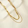 Double Layer Titanium Steel Gold Snake Bone Light Luxury Versatile Clavicle Necklace