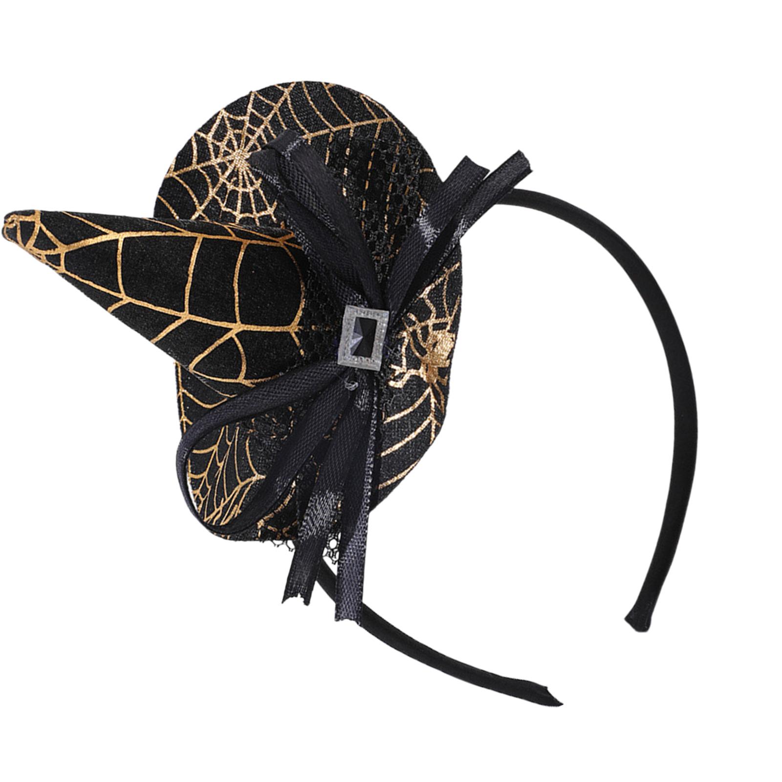 

Halloween Witch Hat Costume Hairhoop Fabric Hair Styling Accessory For Theme Parties Festival Gathering Dressingup Props золотой
