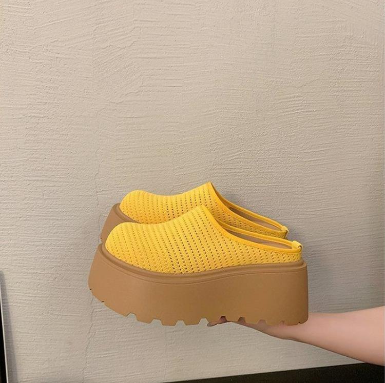 Women Platform Clogs Summer Breathable Mesh Slipers Thick Sole Slip On Shoes Comfortable Casual Outdoor Sandals Non Slip Slides
