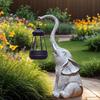 12.6 "Grey Elephant Statue with Solar Light