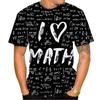 3D Printed Mathematical Formula T-Shirt For Men Equation Pattern T Shirts Summer Casual Unisex Short Sleeve Tops Round Neck Tees