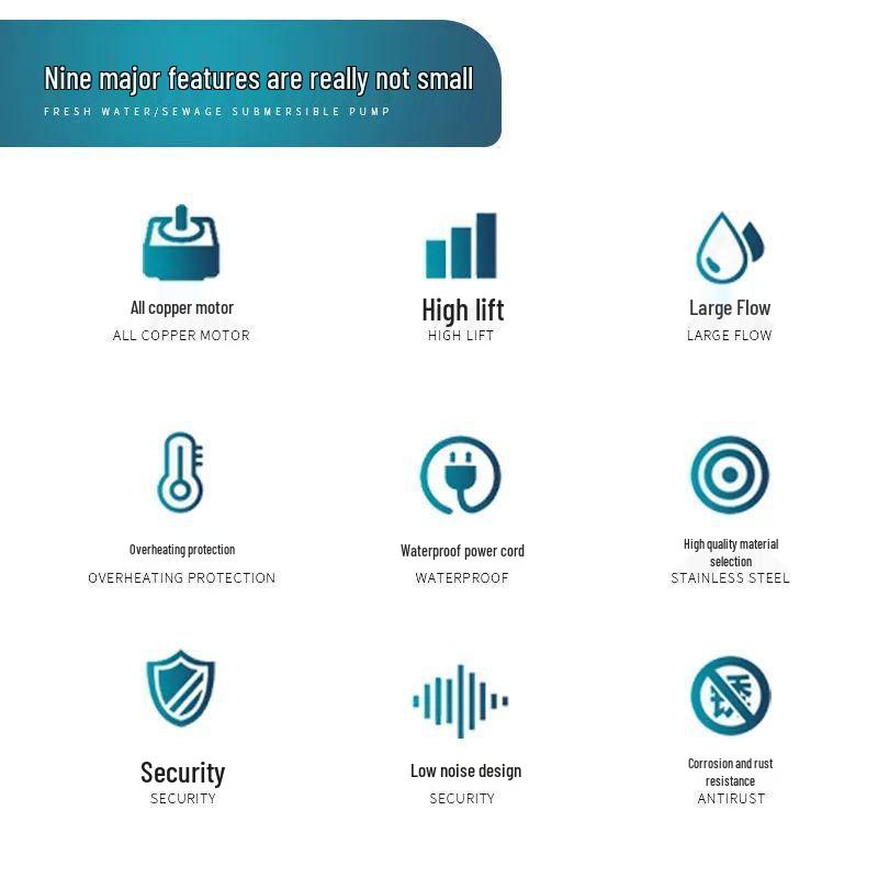 Copper Core 220V Stainless Steel Submersible Water Pump for Household, Sewage, and Agricultural Use