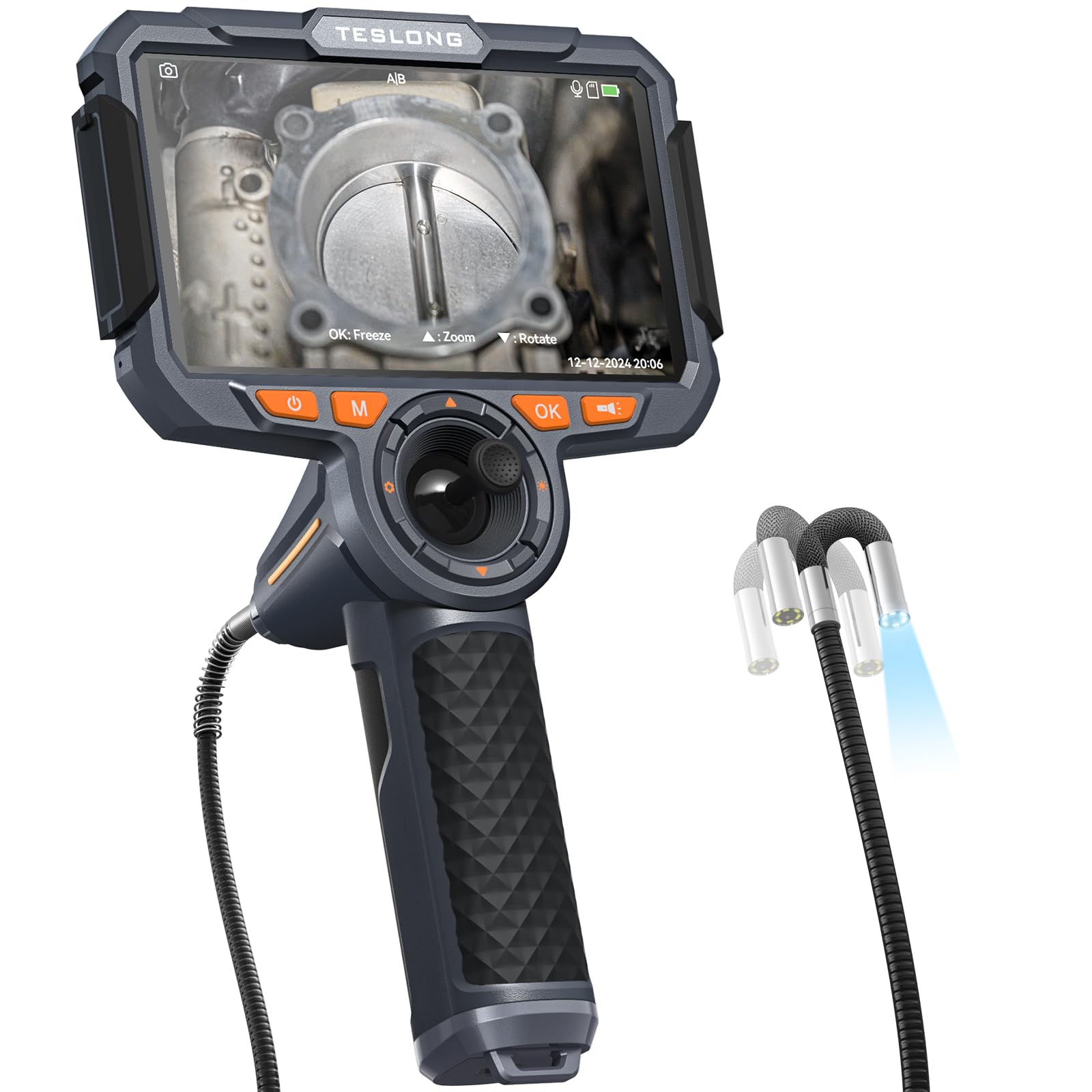 

Teslong Обертовий Ендоскоп Зручний Кінчик IPS LCD 1080P Мегапіксельний Оглядовий HD Регульований Промисловий 32G SD HD Цифровий Ендоскоп зі Світлодіодним Освітленням та