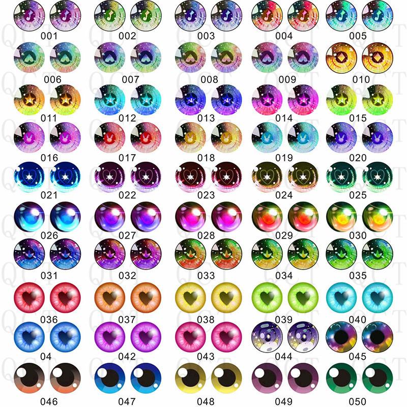 50Pcs 681012Mm Doll Glass Eye Round Dragon Cat Eyes In Pairs Flatback Cabochons Decoration Keychain Diy Accessories
