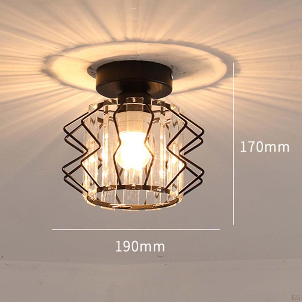 Crystal Ceiling Light Semi Indoor Lighting Metal 27 Base Decorative Lamp Mini Chandelier for