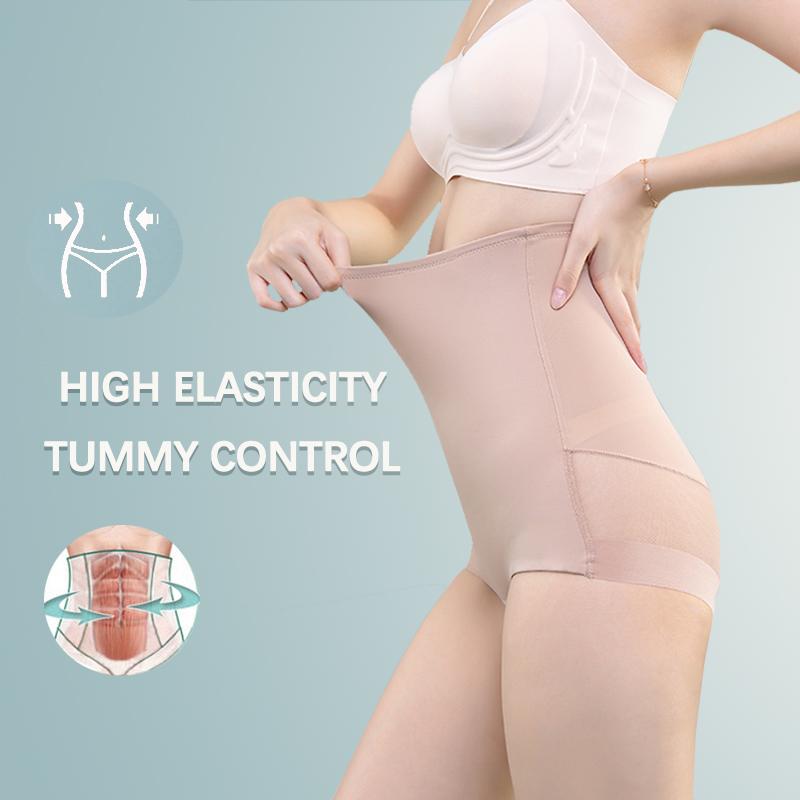 Flarixa Thin Ice Silk Panties Mesh Material Breathable High Waist Pants Bodyshaper Shaperwear Hip Llifter Women's Underwear Girl's Undies