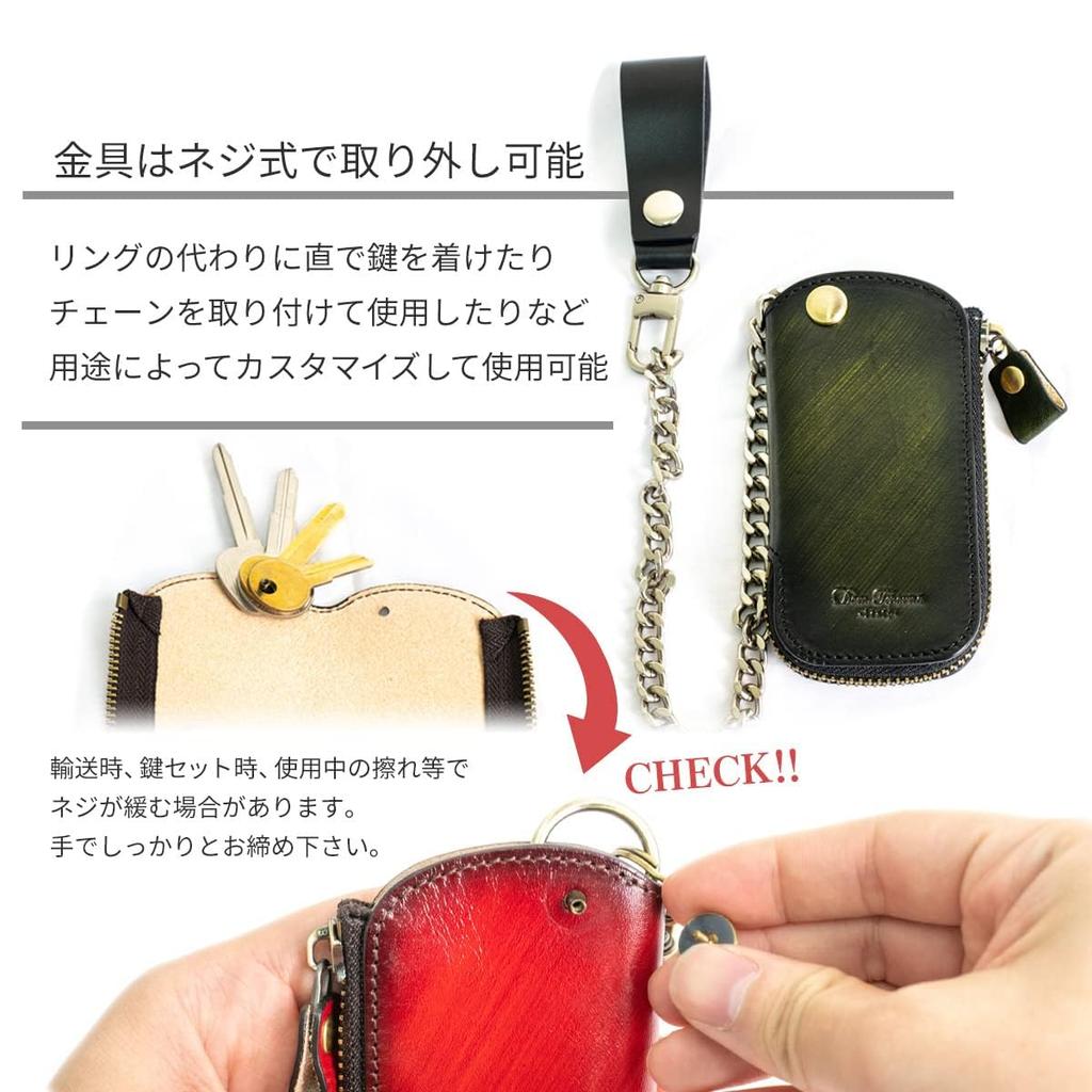 Dom Teporna Włochy Klucz Klucz Smart Oryginalny Włoski Jednoczęściowy z 2 Kluczami i Zielonym Etui, Etui, Skóra, Karabińczyk, Kółka, Męski Damski,