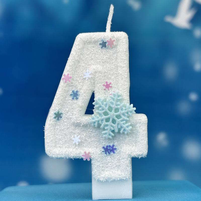 Xiyin Digital Birthday Candles for DIY Ice and Snow Theme Cake Decorations