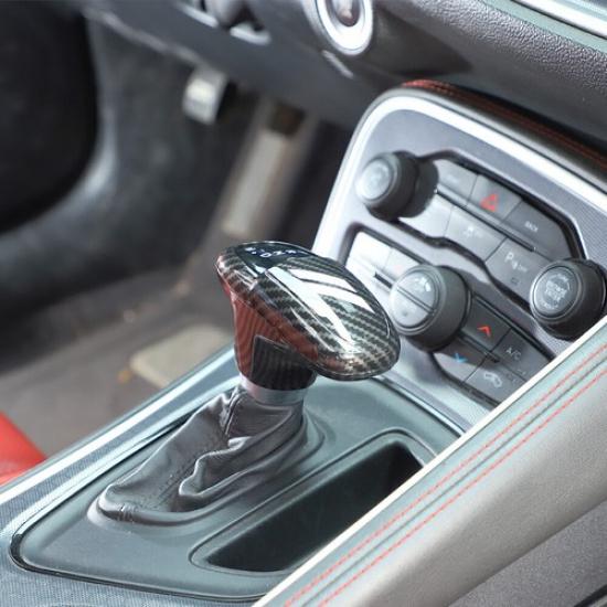 Carbon Shift Knob Head Bezel Covers For Dodge Challenger Charger 15+/Durango 18+