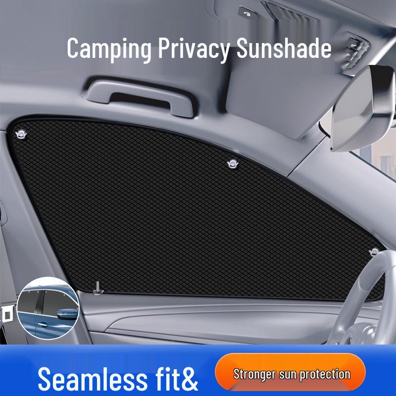 Car Sun Shade: Suction Cup Heat Insulation & Privacy Blackout Curtain for Vehicle Windows