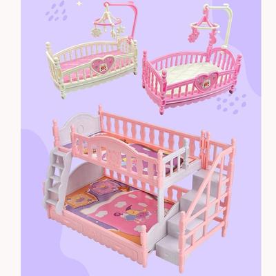 Fashion Rocking Horse, Slide and Bed Dolls DIY Bedroom Accessories  for 1/12 15cm Doll