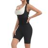 Sleeveless Sauna Suit with Waist Trainer Belt Women Heat Trapping Polymer Bodysuit Tummy Control Sweat Romper Shorts Jumpsuit