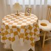 Ins Checkerboard Tablecloth Plaid Desk Mat Versatile Student Essential for Dormitory Round Table Cover Coffee Table Mat Dining Table Cloth Decorative