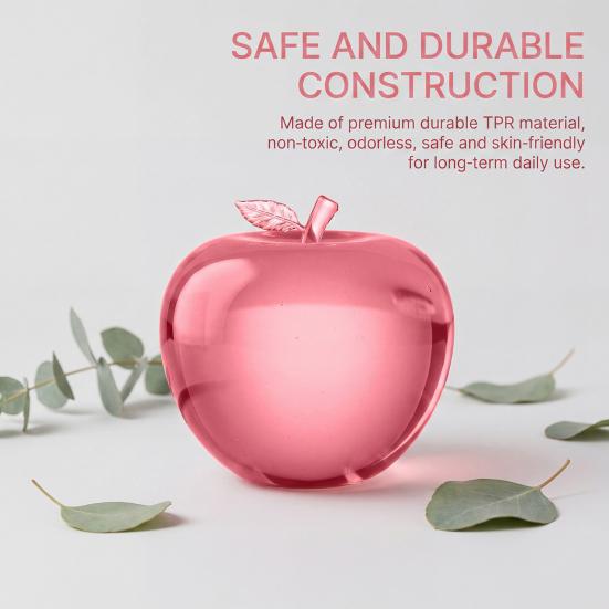 Apples Squeeze Toy with Leaf, Slow Rise Candy Stress Reliever, Soft TPR Fidget Ball for Adults, Clear Cute Fruit Shape Desk Gift