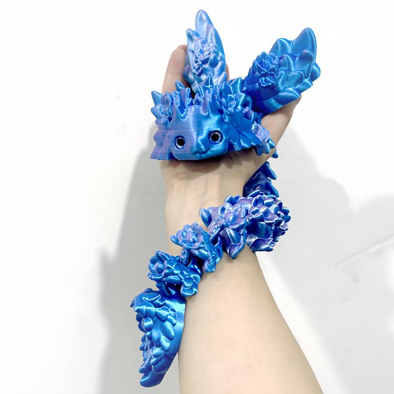 3D Print Toy Salamander Dragon Desktop Ornament Animals Home Office Crafts Christmas Gift