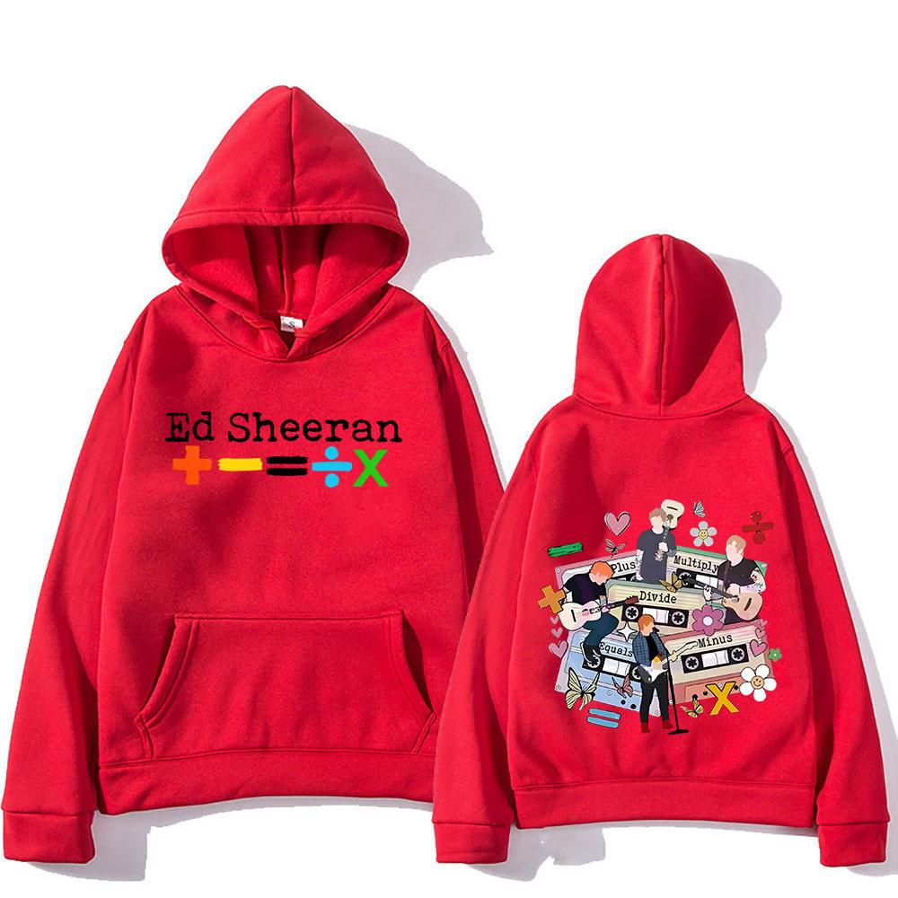 Ed Sheeran Tour Hooded Double Sided Printing Retro Hip Print Hoodies Men Fleece Sweatshirt  Hoodie Vintage for Men