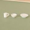 5pcs Mini Miniature Dollhouse Food 8 Styles Simulation Bowl White Dining Plate  Dollhouse Decoration