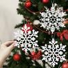 White Snowflake Ornaments, 6 Pack Large Plastic Snowflake Decorations Snowflakes Christmas Decorations, Hanging Snowflake Decorations for Winter