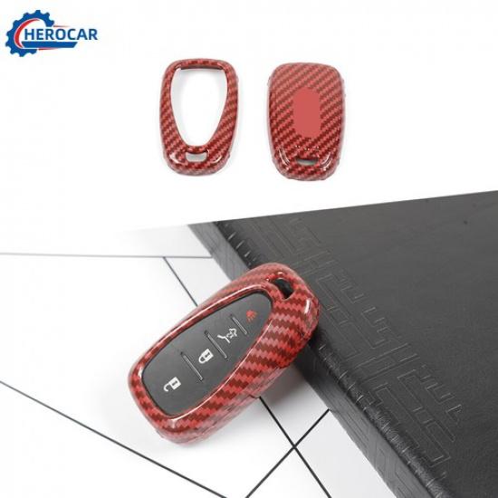 Car Key Fob Protect Cover Case Trim for Chevrolet Camaro 2017+ Red Carbon Fiber
