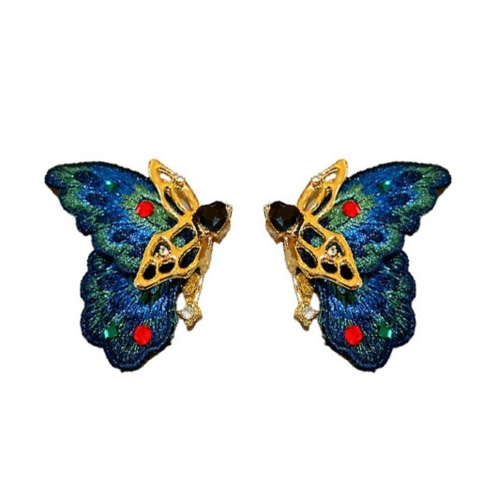 Luxury Embroidery Butterfly Earrings Ear Jewelry Delicate Earrings for Women  Lady Girl