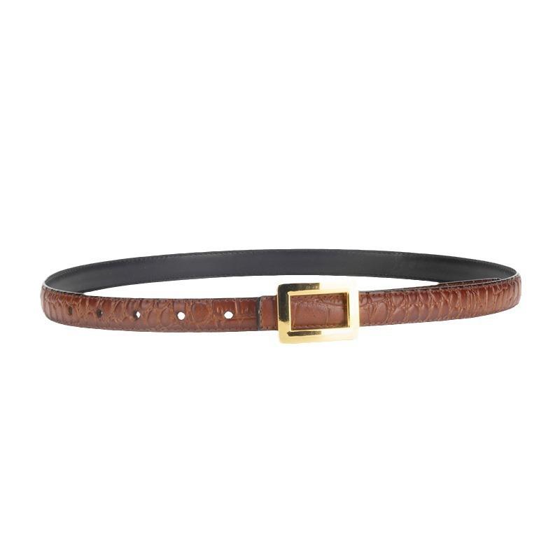 New women's belt alligator pattern fashionable simple versatile with dress jeans leather belt
