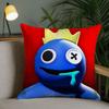 Cartoon-Spiel RRainbow Friends Kissenbezug Quadratisch Doppelseitiger Druck Sofakissenbezug Kissenbezug Schlafzimmer Nachttisch
