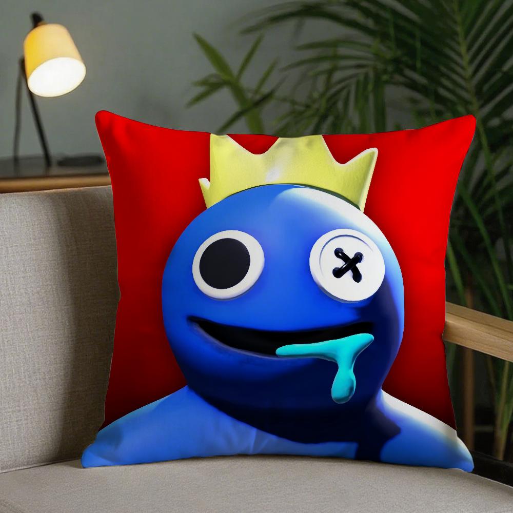 Cartoon-Spiel RRainbow Friends Kissenbezug Quadratisch Doppelseitiger Druck Sofakissenbezug Kissenbezug Schlafzimmer Nachttisch