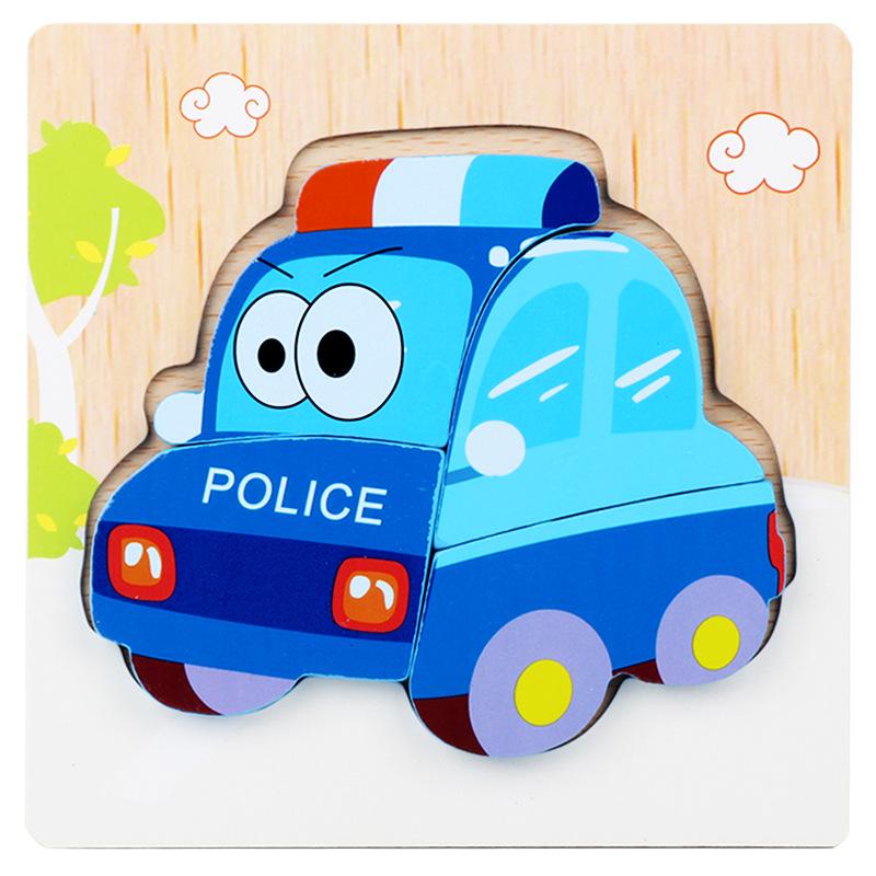 High Quality 3D Wooden Puzzles Educational Cartoon Animals Early Learning Cognition Intelligence Puzzle Game For Children Toys