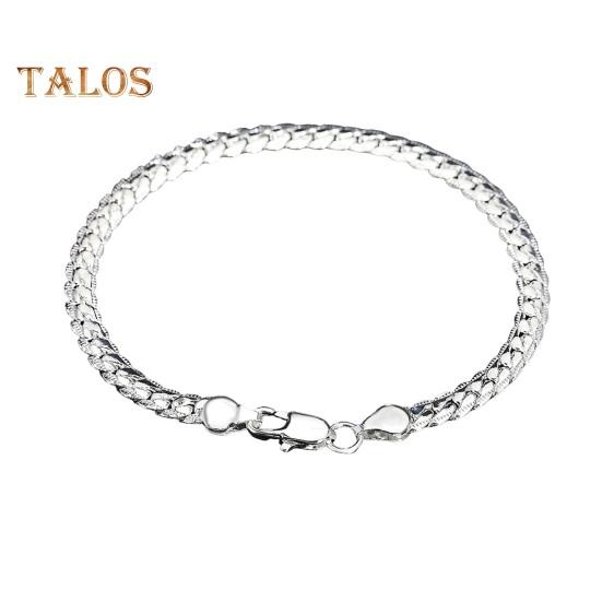 

Браслет унисекс, серебристый полированный, гальванизированный, легкий сплав, наручные украшения, подарок на годовщину, день рождения, выпускной вечер, легкий браслет 18 cm