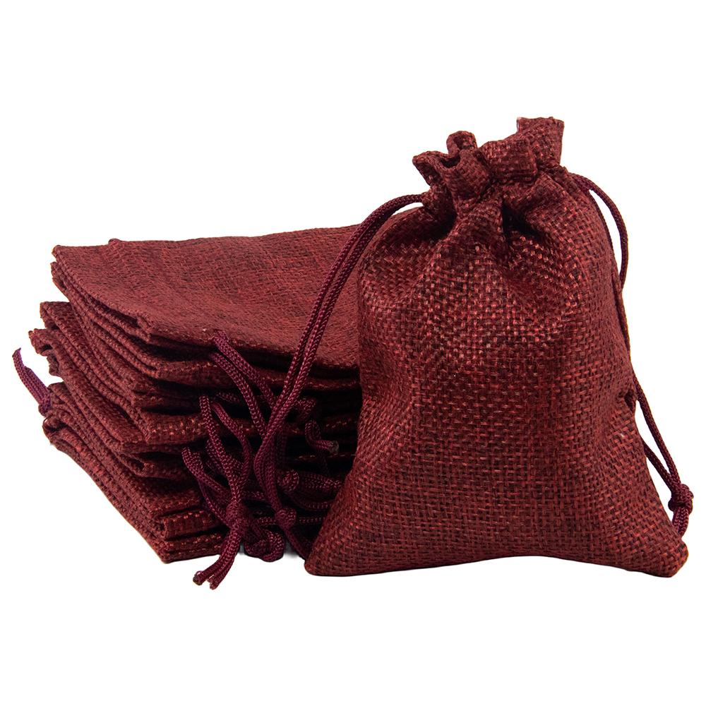 Dice Bag, 10pcs 93mm*125mm Jewellery Bags Burlap Pouch with Drawstring for Jewellery Tarot Dice Gift Packaging Bags