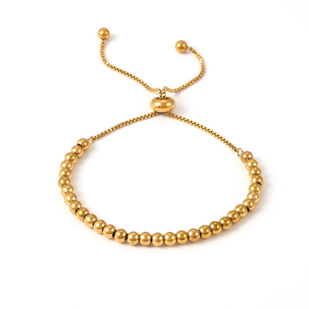 Qiong Yao Luxurious 4mm Stainless Steel Bead Bracelet for Women – Versatile and Elegant Design
