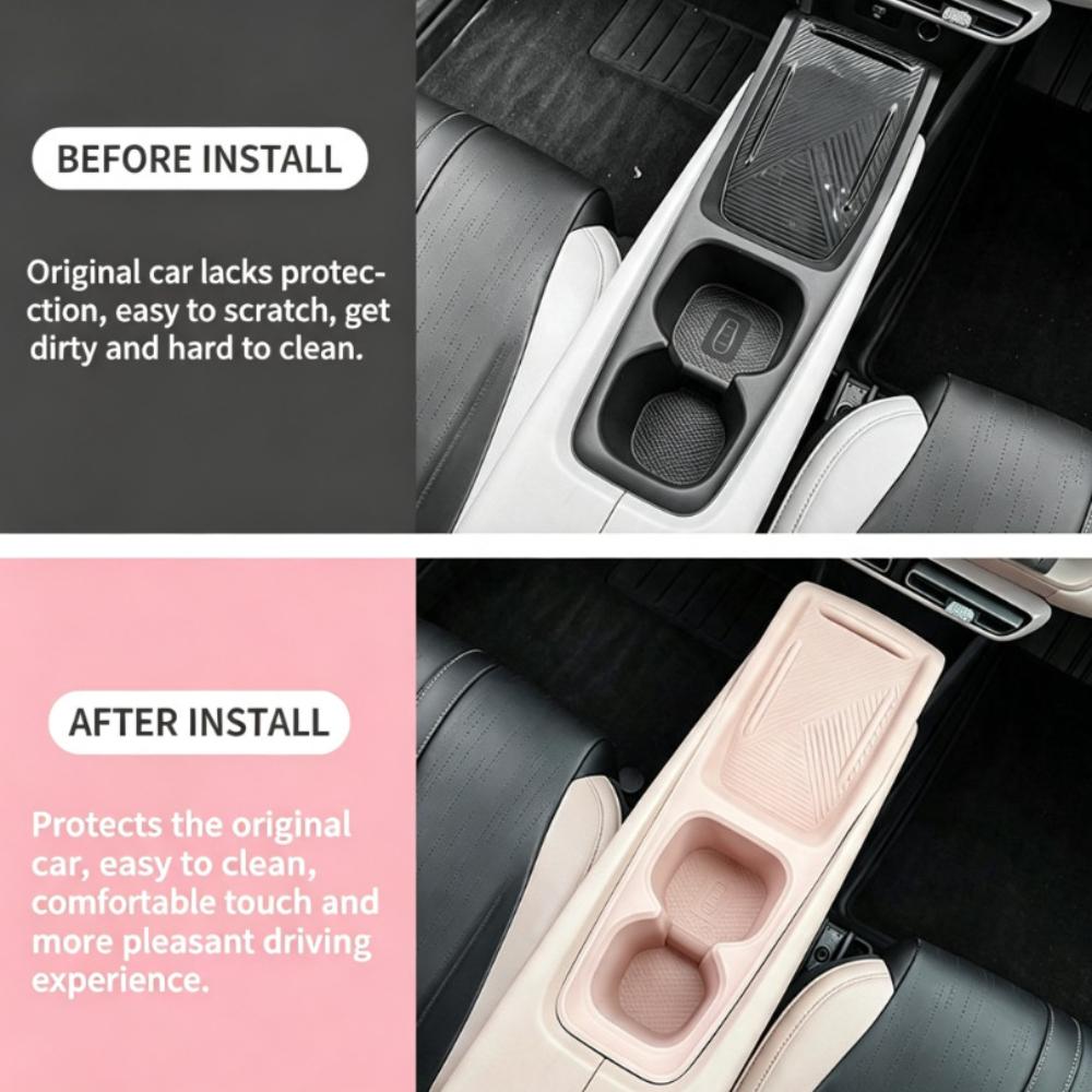Car Wireless Charging Water Cup Silicone Integrated Pad Anti Slip Dirt Resistant Wear Resistant Storage Pad for BYD Seagull