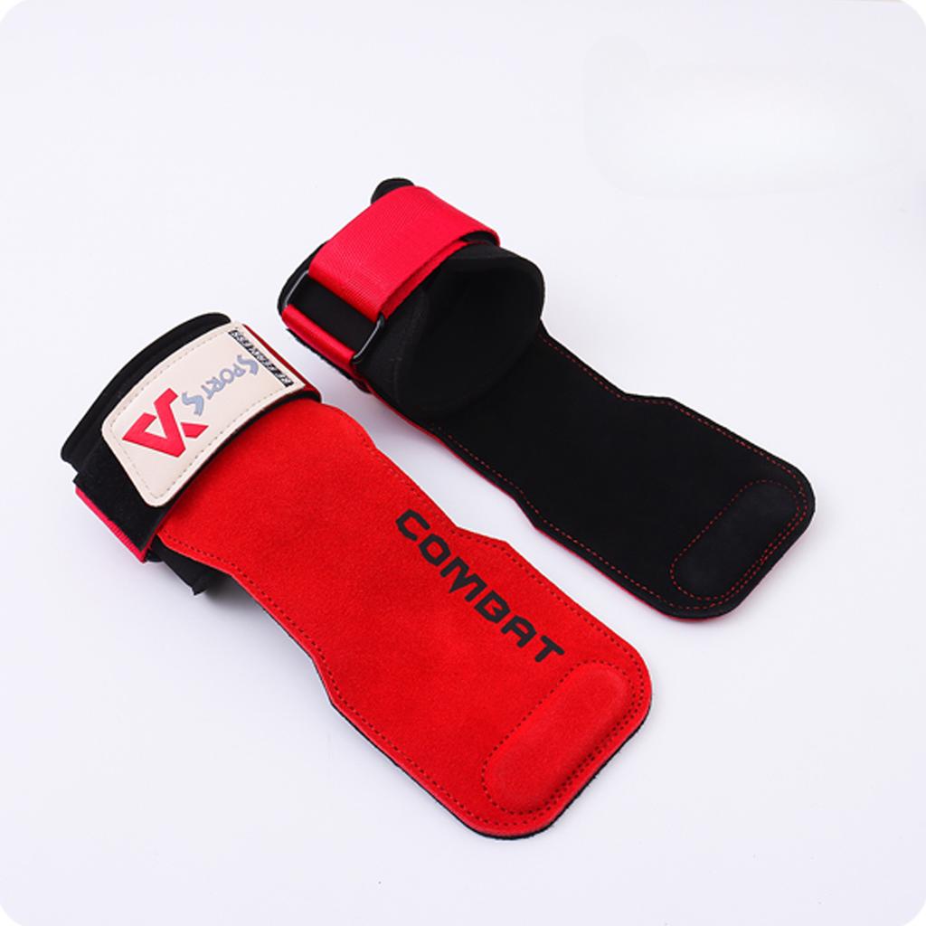 Guanti da Palestra in Pelle Trazioni Sollevamento Ginnastica Crossfit Cinghia Antiscivolo Supporto Protezione Palmo Cuscinetti Accessori Fitness