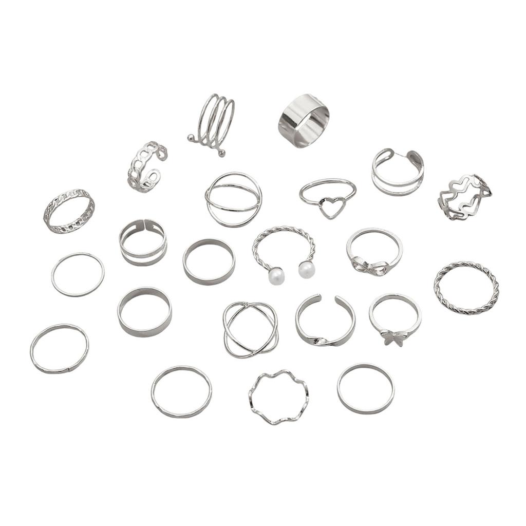 22-częściowy zestaw spersonalizowany przesadny skręcony falisty wzór miłości damski pierścionek na staw