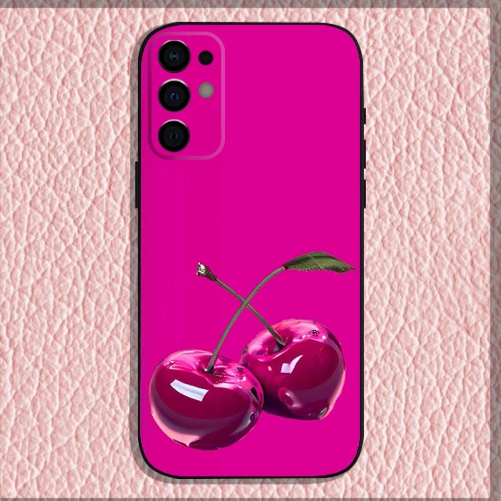 Kirschen Kirschfrucht Handyhülle Für Samsung S24,S21,S22,S23,S30,Ultra,S20,Plus,Fe,Lite,Note,10,9,5G Schwarz Weiche Hülle